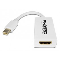 AKORD Câble adaptateur mini-DisplayPort / Thunderbolt vers HDMI pour Mac (convertisseur VIDÉO + AUDIO pour Unibody MacBook - Pro - Air - iMac + PC avec mini-DP etc.)