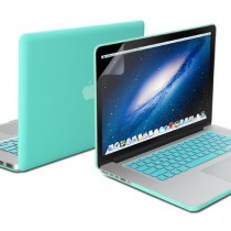 GMYLE 3 in 1 Turquoise Bleu Coque pour Macbook Pro Retina 15 pouces - Protection Clavier (US Layout) - Protecteurs de moniteur (Ne convient pas pour MacBook Pro 15)