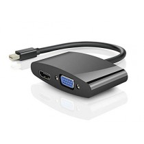 efans Noir Mini DisplayPort (2 en 1) Thunderbolt vers HDMI / VGA Display Port Câble adaptateur pour Apple Mac Book MacBook Pro MacBook Air Mac mini