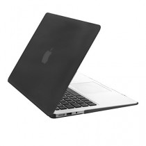 3en1 set: Étui rigide solide et caoutchouté, bonne prise en main, pour Apple MacBook Air 13" en noir par kwmobile + Protection fine pour clavier en silicone + bouchons de protection anti-poussière (QWERTZ)