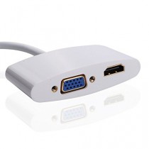 efans Thunderbolt Mini Display Port DP vers HDMI VGA Adapter Cable pour Apple iMac, Mac Mini, Mac Pro, Mac Book Air, Mac Book Pro 13 inch, Mac Book Pro 15 inch, Mac Book Pro 17 inch