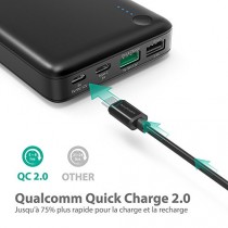 Chargeur Portable 20100mAh RAVPower Batterie Externe à 3 Ports de Sortie USB avec Technologie iSmart et Qualcomm Quick Charge QC2.0, Entrée & Sortie USB Type-C