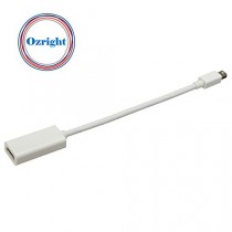 ozright Câble adaptateur mini DisplayPort vers HDMI mâle à femelle (15 cm) - pour Unibody, macbook-white