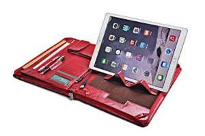 iCarryAlls Padfolio Organiseur Exécutif avec Béquille pour 12.9 inch iPad Pro,Rouge