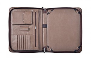 iCarryAlls Classeur Exécutif en Cuir avec Poignée pour Samsung Galaxy Note Pro 12.2,Marron