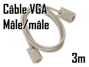 CABLING® HDMI Mâle/VGA Noir, Blanc, 15 cm + cable VGA 3 mètres