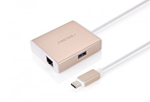 TopAce® 4-en-1 USB-C / Type C USB Hub vers Superspeed USB 3.0 * 2 ports + 1 port de Ethernet + 1 port Recharge Type-C for Apple Macbook 2015 (or)