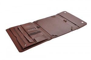 iCarryAlls Padfolio Organiseur d'Affaires Exécutif avec Poches, pour Samsung Galaxy Note Pro 12.2,Brun