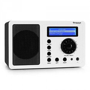 Auna IR-130 - Radio internet pour streaming Wifi musical - acces à plus de 8000 radios mondiales - blanc