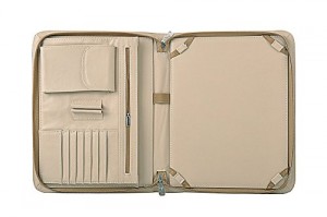 iCarryAlls Classeur Exécutif en Cuir avec Poignée pour Samsung Galaxy Note Pro 12.2,Beige