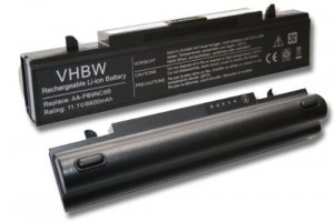 vhbw Li-Ion Batterie 6600 mAh (11.1 V) Noir pour ordinateur portable SAMSUNG NP-SA1E P510, NP-SA1E Q320, Q430, r319 comme AA-PB9NC6B, AA, AA-PB9NC6 W, AA-PB9NS6B.