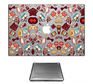 c0144 - Retro Stickerbomb Multi collection Design Macbook Air 11.6'' (2012-2015) Fashion Trend Protecteur Coque Plastique dur protection complète Avant et arrière