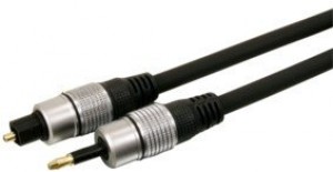 Cable optique fiche toslink vers fiche optique 3,5mm 1,5mètres