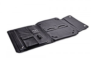 iCarryAlls Classeur Exécutif en Cuir avec Fermeture rabat à bouton, pour Samsung Galaxy Note Pro 12.2 et Documents, Noir