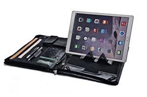 iCarryAlls Padfolio Organiseur Exécutif avec Béquille pour 12.9 inch iPad Pro,Noir