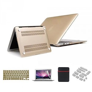 se7enline coloré en caoutchouc soft touch givré Coque rigide pour MacBook, avec sac souple manches et protection clavier en silicone et film protecteur d'écran LCD transparent et prise de la poussière