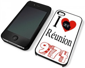 Kdomania - Coque Iphone 4 et 4S I love réunion 974