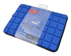 Croco Sacoche de transport pour Apple MacBook Bleu/effet tablette de chocolat 13,3"