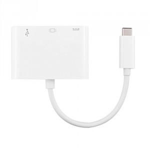 kwmobile Adaptateur USB 3.1 type C 3 Port Hub avec HDMI pour Apple MacBook 12" Chromebook Pixel Nokia N1 MSI mainboardZ97 SanDisk LaCie HD en blanc