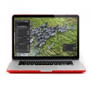 Gmyle Coque rigide encliquetable en caoutchouc pour Macbook Pro 15,4" à écran Retina Effet givré transparent  - rouge