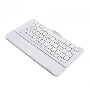 Étui de clavier avec touches blanches Cooper Cases (TM) Aluminium Buddy pour Samsung Galaxy Tab Pro 8.4 (T320 / 3G T321 / LTE T325) Bluetooth 4.0 (très mince, très léger, métal brossé, encastré, 61 touches, capacité de la batterie 55 heures)