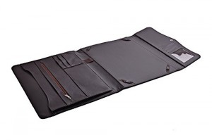 iCarryAlls Padfolio Organiseur Exécutif avec Fermeture rabat à bouton, pour Samsung Galaxy Note Pro 12.2 et Documents,Brun