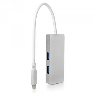 Gosear® USB3.1 Type C à 2 Ports USB3.0 adaptateur moyeu réversible connecteur de charge pour Apple MacBook Silver