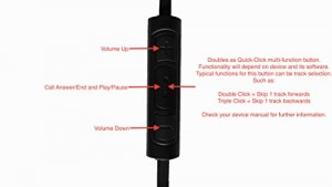 Câble télécommande/microphone HYBRIDE Apple/Samsung Android pour Bose Quiet Comfort 2 (QC2) et Quiet Comfort 15 (QC15)
