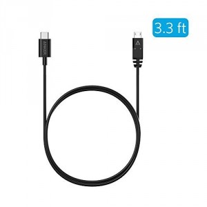 Anker Câble USB-C vers Micro USB (1 m) pour Appareils Munis de Ports USB Type-C - Câble USB-C pour Macbook, ChromeBook Pixel, tablette Nokia N1 et autres [Noir]