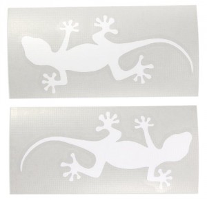 Lini Lot de 2 stickers Gecko pour Apple MacBook Air / MacBook Pro Blanc
