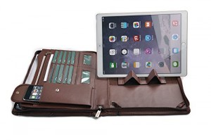 iCarryAlls Padfolio Organisateur Premium avec Rangement Supplémentaire, pour 12.9 inch iPad Pro,Marron