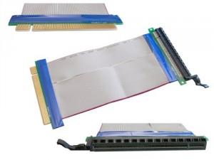 KALEA-INFORMATIQUE © - Riser PCI Express 1 port PCI-E 16x - SOUPLE - Rallonge longueur totale 195mm
