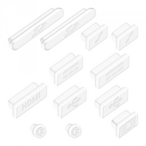 kwmobile 12x bouchons de protection anti-poussière pour Apple MacBook Pro 13" 15" Retina / Air 11" 13" (à partir de mi 2011) en transparent