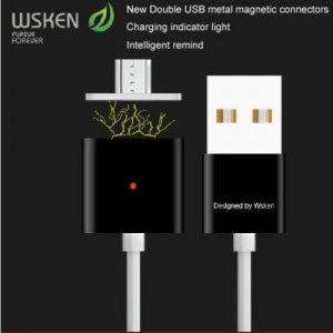 Digi4u WSKEN X-Câble Métal Magnétique Chargement câble pour Micro USB Android Smartphones - Noir