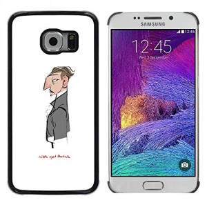 UPPERHAND Style Unique Image Smartphone Rigide Protection Coque Housse Fine Pour Samsung Galaxy S6 EDGE SM-G925 - monsieur monsieur blanc Sherlock serveur