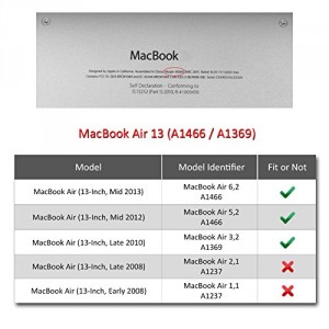 SlickBlue Macbook-Air-13 (A1466/A1369) caoutchouté dur étui avec EU QWERTY couvercle du clavier - rose vif