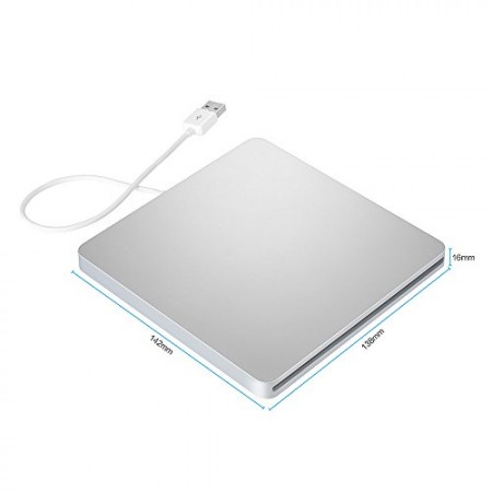 Patuoxun Graveur CD Externe Slim USB Superdrive (12Mb/Sec)/Lecteur Enregistreur DVD Compatible Avec Windows 98 /SE / ME / 2000 / XP/ Vista /Windows 7,Tous Version MAC OS Apple Imac, Mac Mini, Mac Pro, Macbook Air, Macbook Pro 13 Inch, Macbook Pro 15 Inch,