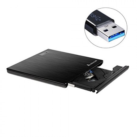 Salcar - USB3.0 Portable Graveur Lecteur Externe USB 2.0/3.0 DVD-RW DVD-R CD-RW CD-R Graveur DVD Super Drive pour Apple MacBook iMac Asus Acer Toshiba Compatible Windows 2000 / XP /Vista / Linux / 7 / 8 / 10 - Noir