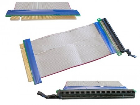 KALEA-INFORMATIQUE © - Riser PCI Express 1 port PCI-E 16x - SOUPLE - Rallonge longueur totale 195mm