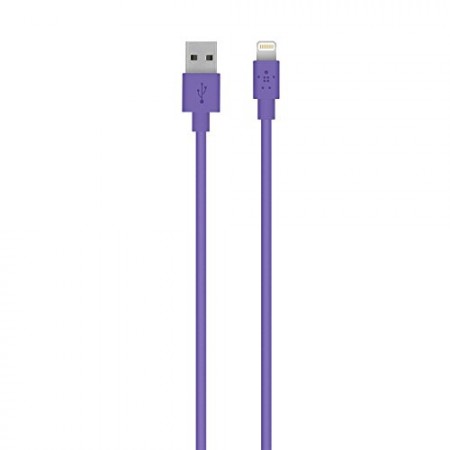 Belkin Câble de Charge et Synchronisation Lighning 3m Violet pour iPhone 5/5S/5C/SE/6/6Plus/6S/6SPlus/7/7Plus, iPad mini1/2/3/4, iPad 4, iPad Air 1/2, iPad Pro 9,7 et 12,9, iPod Touch 5G, iPod Nano 7G