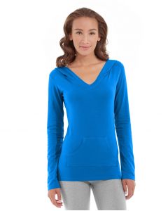 Eos V-Neck Hoodie-M-Blue