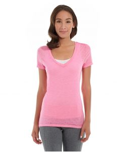 Karissa V-Neck Tee-L-Red